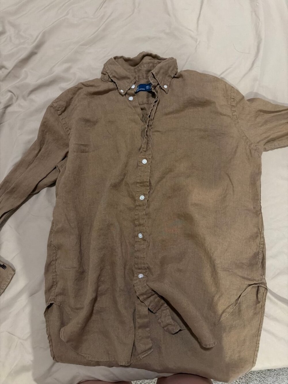 Polo by Ralph Lauren Khaki Linen Button-Down Shirt XXS